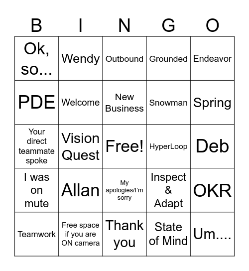 Q4 BINGO! Bingo Card