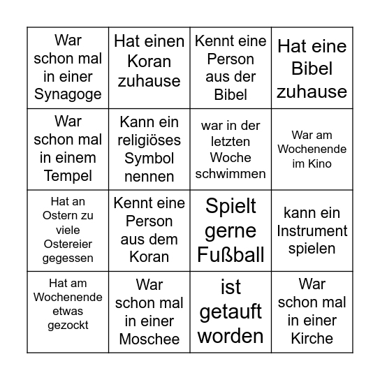 Reli-Bingo Card
