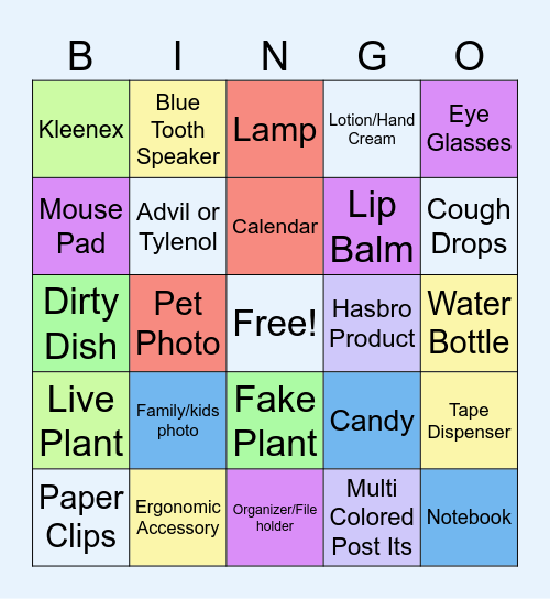 Fun Friday Game Bingo Card