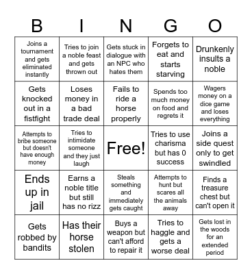 from rizzless to riches Bingo Card