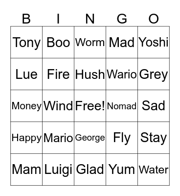 Test bingo Card