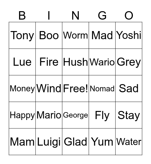 Test bingo Card