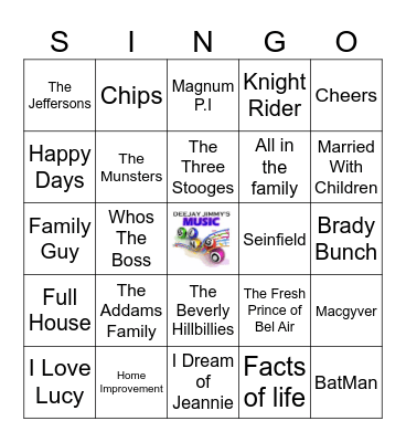 Tv Themes 3 Bingo Card