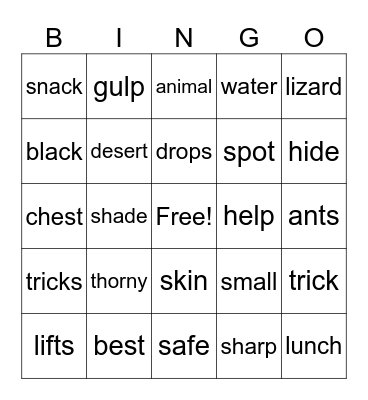 Thorny Devil Bingo Card