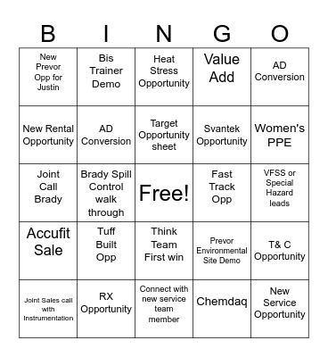 Western Sales Meeting Bingo Card