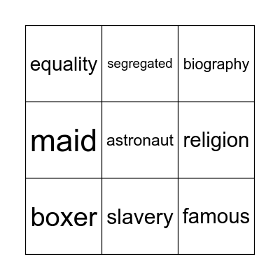 Black History Bingo Card
