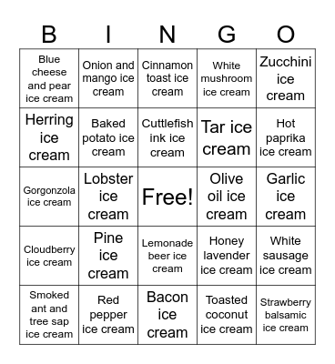 Happy Ice Cream for Breakfast Day! Bingo Card