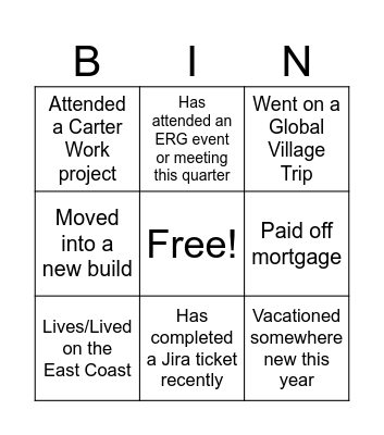 MOEH FUN Bingo Card