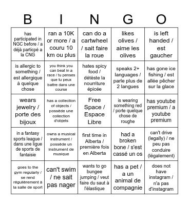 Icebreaker Bingo Card