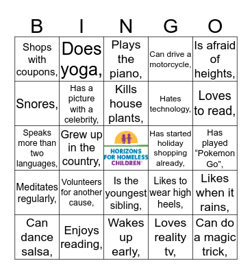 Learning Your Horizons... Bingo Card