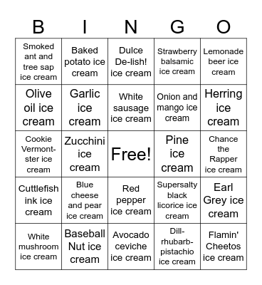 Happy Ice Cream for Breakfast Day! Bingo Card