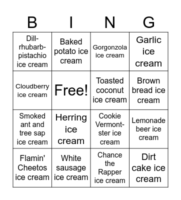 Happy Ice Cream for Breakfast Day! Bingo Card