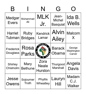 Black History Month Bingo Card