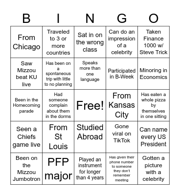FPA HAPPY HOUR BINGO Card