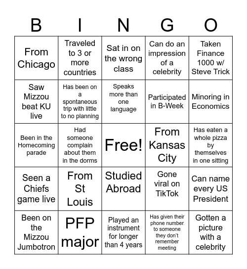 FPA HAPPY HOUR BINGO Card