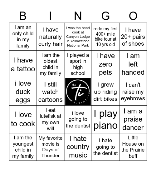 Ti Initiative BINGO Card