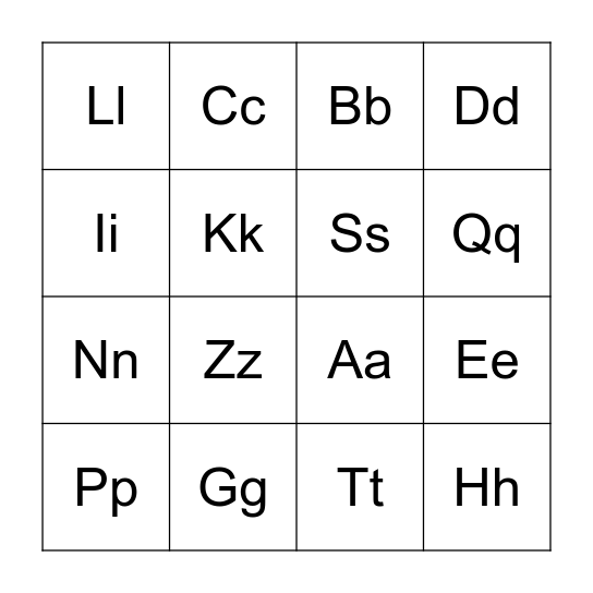 P, B, I, T, K, D, G Bingo Card