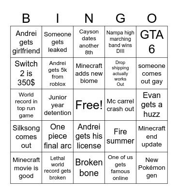 2025 🙏😭 Bingo Card