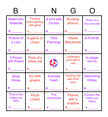 Stars of Texas Juried Art Exhibit Bingo Card