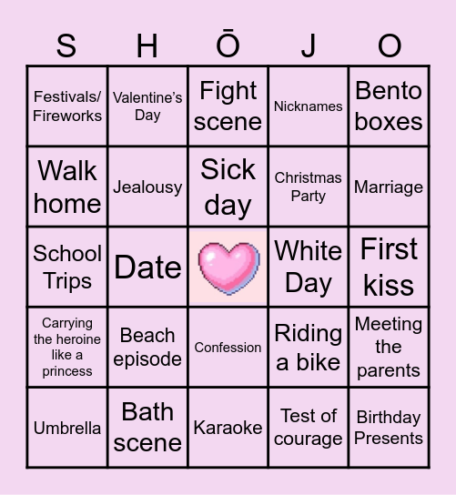 Shoujo Bingo Card