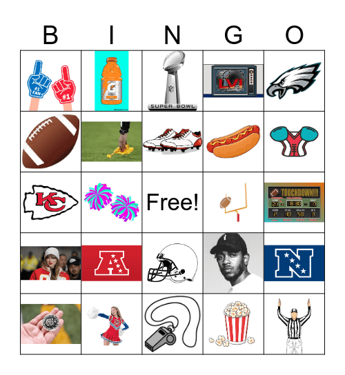 Super Bowl Bingo by Caroline Bingo Card