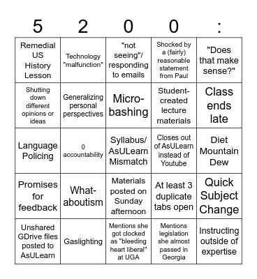 Spring 2025 Bingo Card