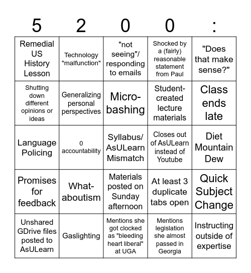 Spring 2025 Bingo Card