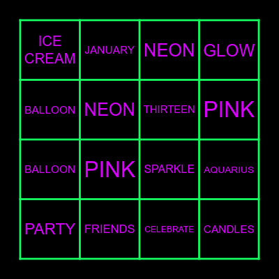 WORD SEEK Bingo Card