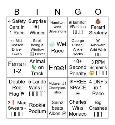 RPM BINGO Card