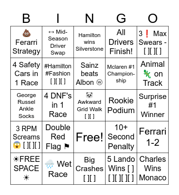 RPM BINGO #2025 Bingo Card