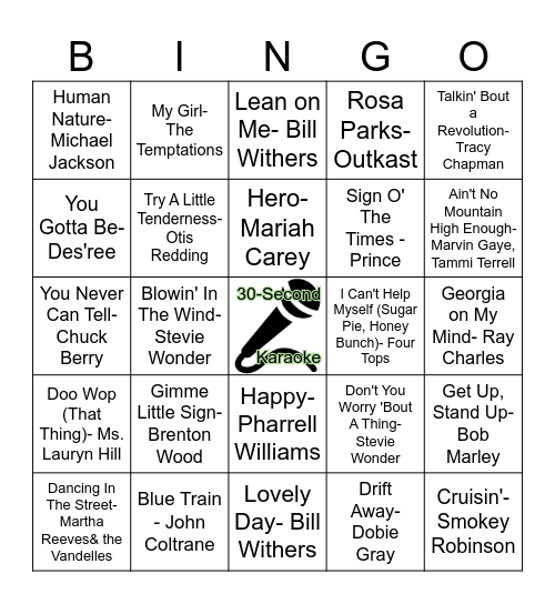 Celebrate Black History Month Bingo Card