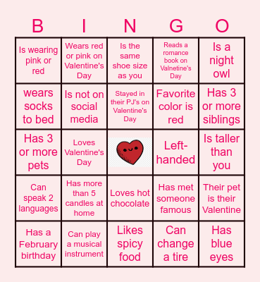 "Find Someone Who" Bingo Card