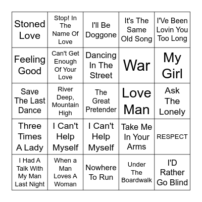 Motown Moments Bingo Card