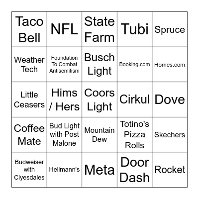 Super Bowl LIX Bingo Card