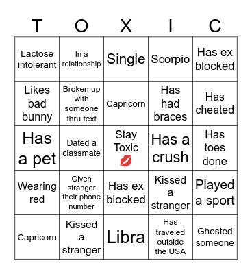 Galentine's Day Bingo Card