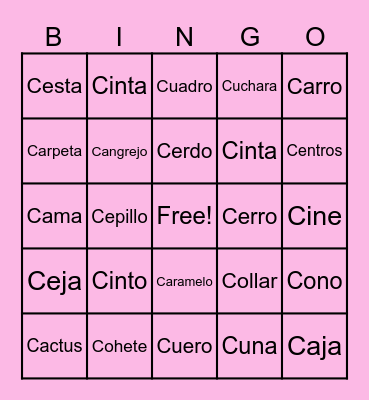 LA LETRA C Bingo Card
