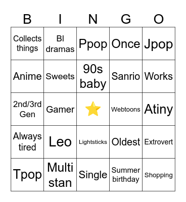 Ken's Bingo Card