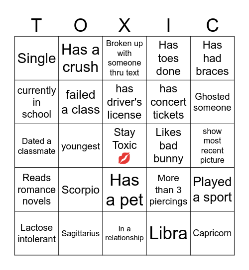Galentine's Day Bingo Card