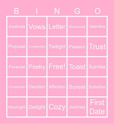 APU Now Valentine's Day Bingo Card