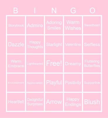 APU Now Valentine's Day Bingo Card