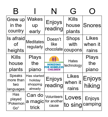 Learning Your Horizons... Bingo Card