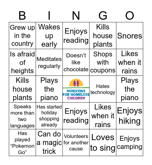 Learning Your Horizons... Bingo Card