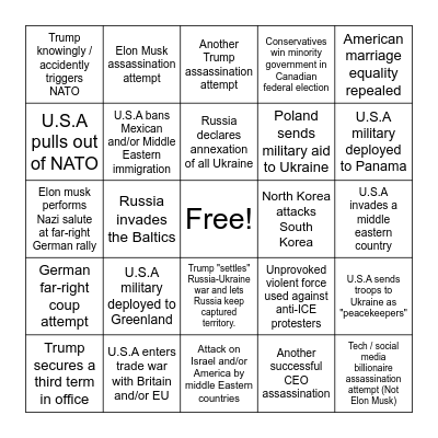 2025 Bingo Card