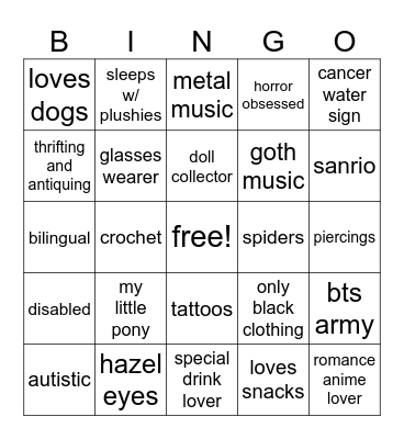 kallie's bingo bongo time Bingo Card