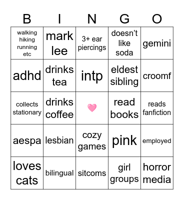 🍋’s Bingo Card