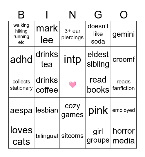 🍋’s Bingo Card