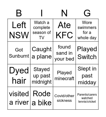 Holiday Bingo Card