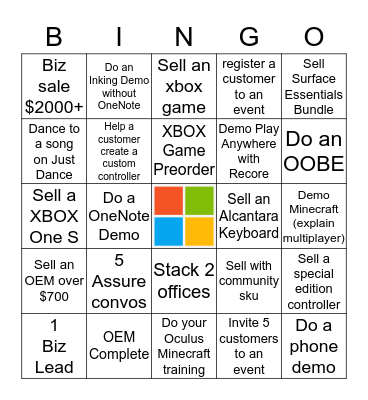 Microsoft Bingo! Bingo Card