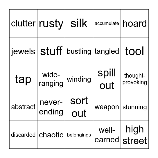 unit 3 vocab (11) Bingo Card