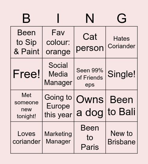 HEY GIRL Bingo Card